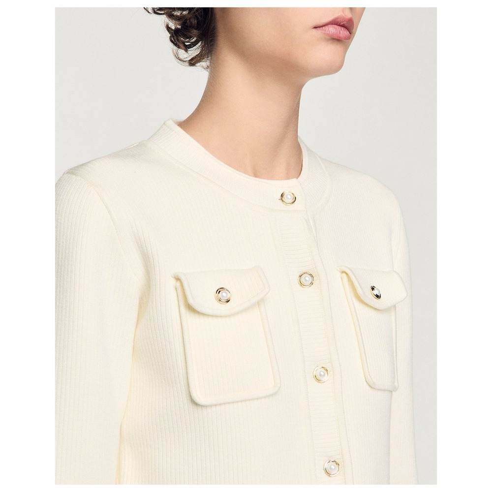 Sandro Octavie Cardigan Ivory NWT MSRP $515 size 1 Or US size 2 XS - Picture 3 of 9